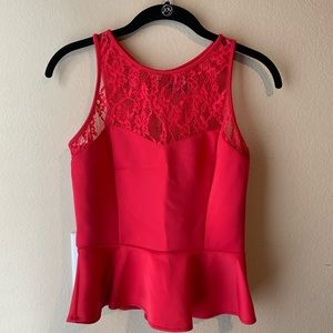 Bebe peplum lace shirt